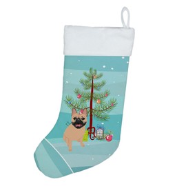 Caroline's Treasures WDK3053CS French Bulldog Fawn #2 Christmas Christmas Stocking Fireplace Hanging Stockings Christmas Season Party Decor Family Holiday Decorations