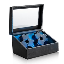 LALAHOO Watch Winder for Automatic Watche with 6 Watches Storages, for 4 Automatic Watches winder, Carbon Fiber Styling