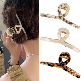 Big Hair Claw Clips Butterfly Hair Clips for Women 4.5" Acetate Claw Clips Large Metal Hair Clip for Girls Hair Accessories for Long Thick Hair 3 Pcs