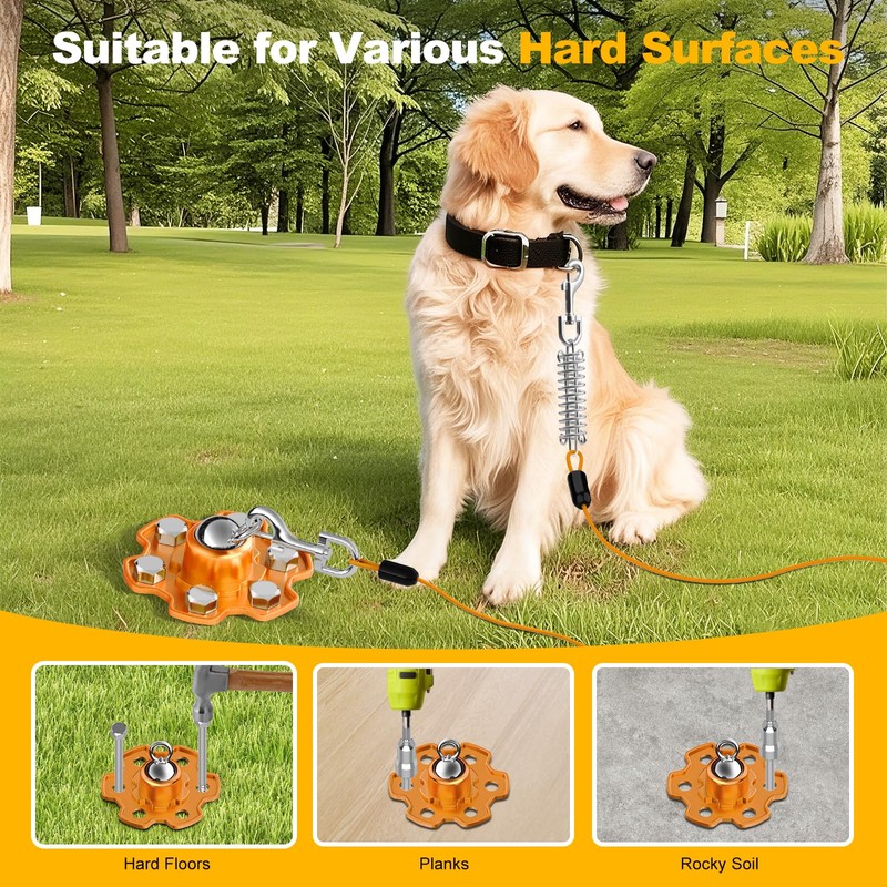 Tivray Dog Tie Out Stake and Cable, 360° Swivel Stake