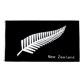 New Zealand Fern Flag 5' x 8' - Black New Zeleander Big flags 150 x 250 cm - Banner 5x8 ft - AZ FLAG