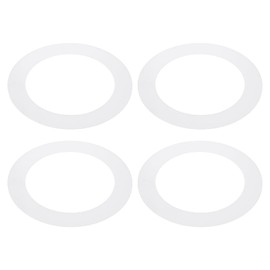 PATIKIL 6.3" ID 8.7" OD Plastic Trim Ring, 4 Pcs Ceiling Light Goof Rings Matte Circular Light Cover Lighting Fixture for Ceiling Wall Recessed Can Downlights, Translucent Matte White