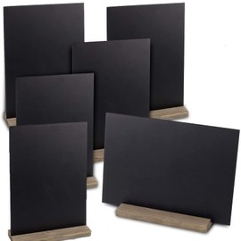 WAIZHIUA Pack of 6 Mini Blackboards 22 x 15 cm Chalkboard with Removable Wooden Stands Double-Sided Small Board for Writing on Place Cards for Self-Service Restaurant Flea Market Table Decoration Pubs