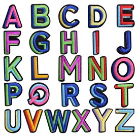 Embroidered Patch Letters Alphabet Patches Embroidery Patches Sewing Sewing Girls Boys Iron On Patches 52 Pieces A-Z English Letters Patches Decoration Craft DIY Supplies Jeans Hats Dress Backpacks