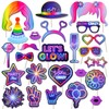 Qpout 25 Pieces Glow Party Photo Props, Neon Party Photo