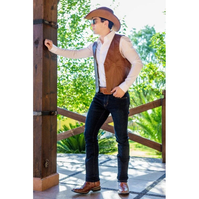 Chaleco De Piel 100% Original Western Wangler Vaquero.