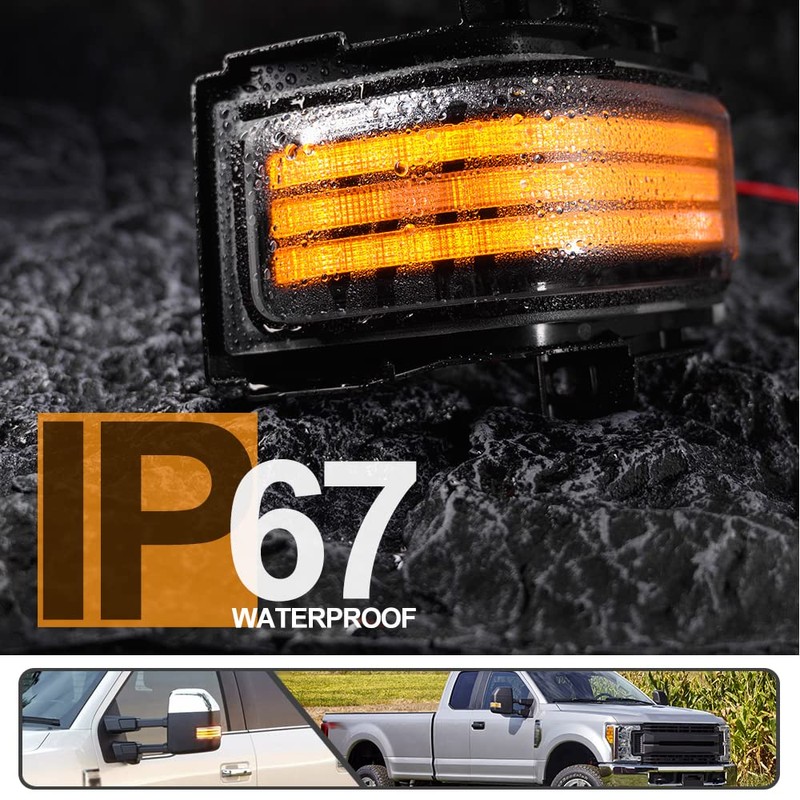 2Pcs Sequential LED Side Mirror Marker Light for Ford F150