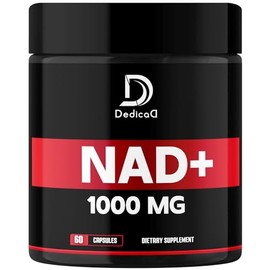 DEDICAD Suplemento NAD 1000 mg - Suplemento NAD puro - Reparación de energía y ADN, defensa del envejecimiento, función cerebral - 60 cápsulas