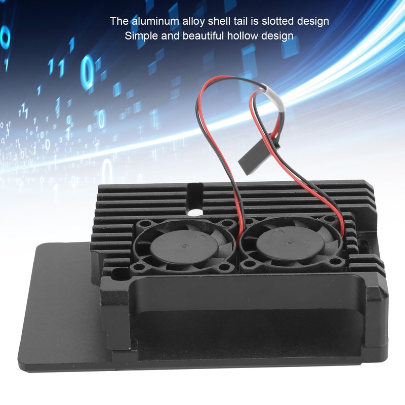 Aluminum Case with Dual Fan Cooling Shell for Raspberry Pi