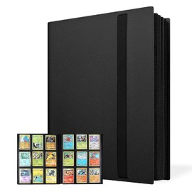 Trendiphy 540 Pockets Trading Card Binder, 9 Pocket, 30 Pages Premium Double Side Pocket for Hockey Cards, Baseball, MTG, Yugioh, Business Cards Album with Secure Elastic Strap (Black)