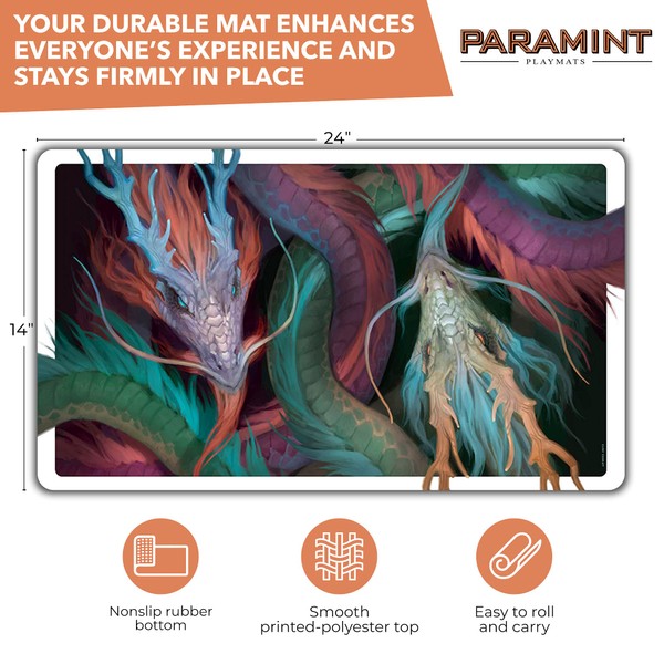Paramint Dragons (Stitched) - MTG Playmat by Clint Cearley - Compatible for Magic the Gathering Playmat - Play MTG, YuGiOh, TCG - Original Play Mat Art Designs & Accessories