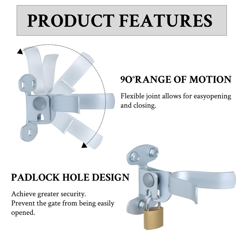 WellMade 1-3/8" Flat Back Wall Mount Chain Link Fork Latch