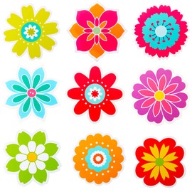 Outus 45 Pieces Flower Cutouts Summer Flowers Bulletin Board Decorations Springtime Cut-outs for Office Classroom Decoration Birthday Party Baby Shower Supplies 5.5 x 5.5 Inches