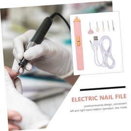 IWOWHERO 1Set Electric Nail Drill Machine Portable Polisher Kit for Nails Ergonomic Design for Callus Removal Grinding and Polishing for Professionals and Personal Use