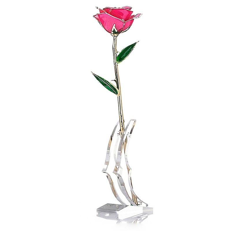 Long Stem Dipped 24k Gold Rose in Gift Box with