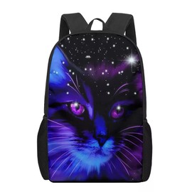 Cumagical Kids Backpack Students Bookbag Galaxy Cat Pattern School Bag for Boys and Girls