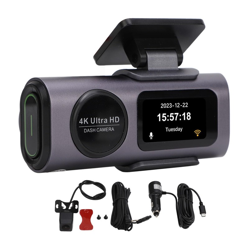 Dash Cam, 4K+1080P Dashcam Front and Rear Cameras, Dash Camera