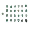 25pcs Rune Stones Set Hand Carved Polished Green Aventurine Portable