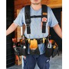 Aupofit Comfortable Tough Thick 7-Piece Tool Belt with Suspenders 32