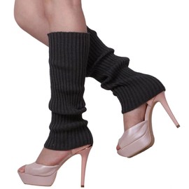 Lopsity Leg Warmers for Women Knitted Stirrup Leg Warmers for women Winter Extra Soft long leg warmers for Yoga Dance (black)