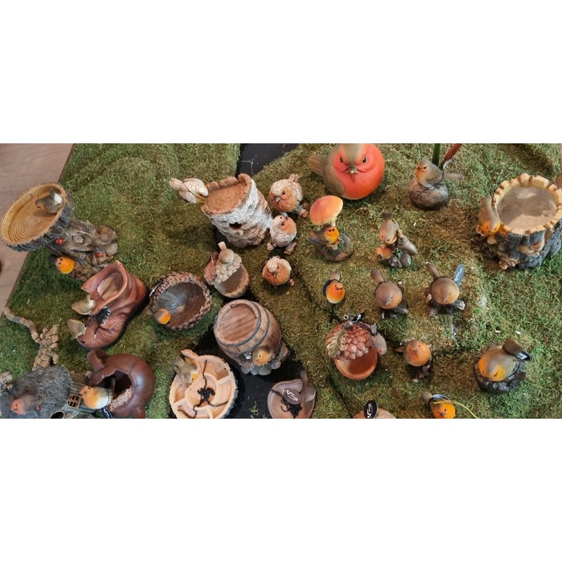 Vivid Arts - SB-ROBN-G Silver Birch Robin Wood Effect Garden