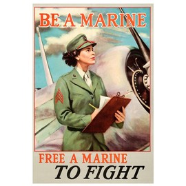Be a Marine - Woman Recruitment - WW2 Poster-12 x 18 Inches
