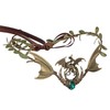 PartyforU Elfenblumenkrone mit Drachenmond für Cosplay, Bronze Elfen Kopfschmuck für