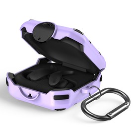 [Upgrade Secure Lock] Case Compatible for Beats Fit Pro 2021, VAEKNVG Shock-Absorbing Protective Armor Cover for Beats Fit Pro Earbuds Accessories, TPU Hard Shell with Carabiner,Purple