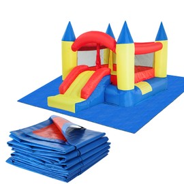 Bounce House Mat, 98.42 x 98.42 Inch Heavy-Duty Waterproof PE Inflatable Water Slide Bounce House Pad for Outdoor Bouncy Castle Under Jump House Floor Underlayment Pad