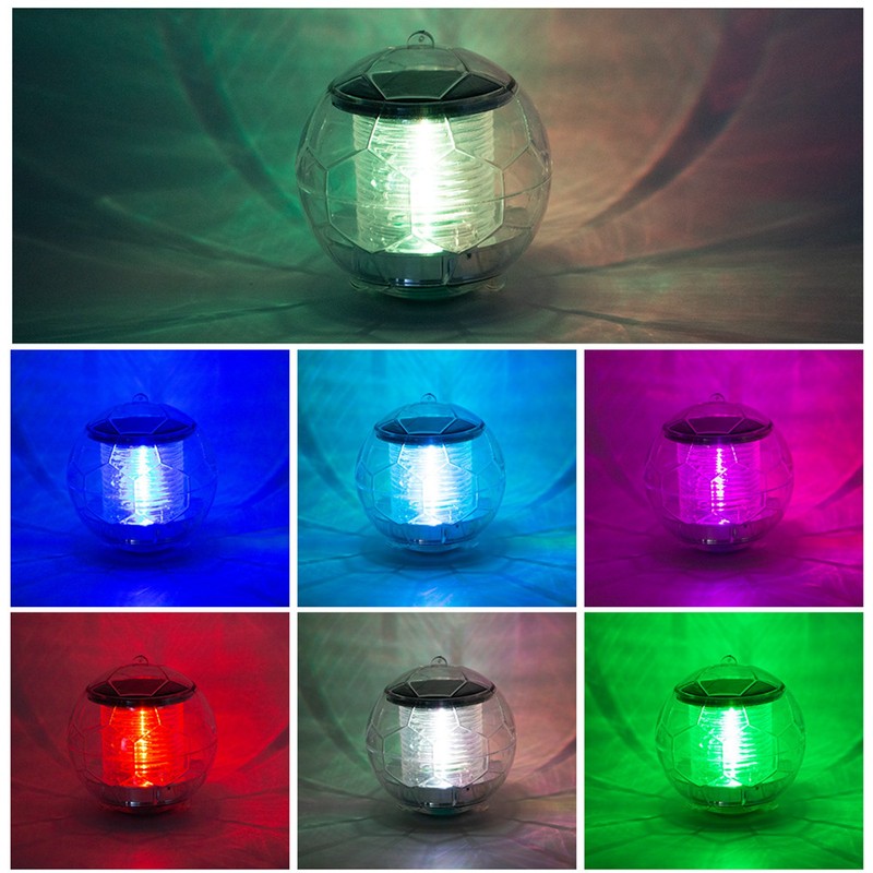 LED Water Float Light Solar Rechargeable Water Float Light RGB