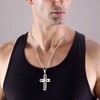 YL Men's Cross Necklace Stainless Steel Large Crucifix Pendant 20''
