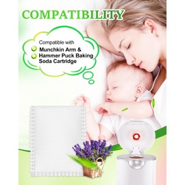 KeeTidy Diaper Pail Deodorizer Odor Absorber Compatible with Munchkin Arm & Hammer Puck Baking Soda Cartridge, Lavender Scented Diaper Pail Odor Eliminator, 12 Pack