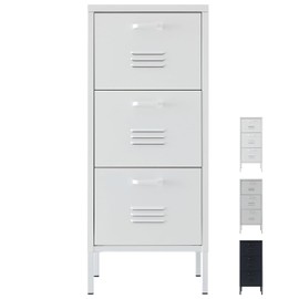 MARKETB Storage Cabinet, 3-Tier Steel Office File Cabinet, Multipurpose Organizer, 16.7 x 15.7 x 40 Inches, Assembly Required, A4 or Letter Size for Home Office, White
