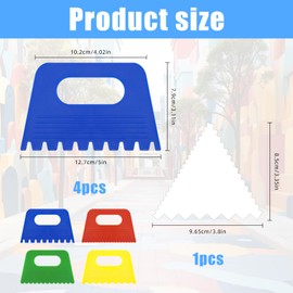 5PCS Paint Scrapers Plastic Textured Art Scraper Tools DIY Graffiti Oil Painting and Drawing Kid's Early Learning Play for Texture Art on Canvas Putty Acrylic Plaster Art Pottery Scraper Tool