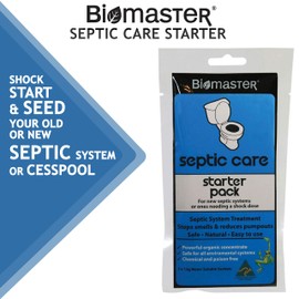 Septic Care Starter Pack Septic Tank Treatment, Stops Odors, Clears Drain Fields (100% Natural Concentrate, 2 Water Soluble Sachets)