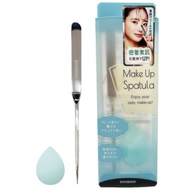 SHOBIDO SHOBIDO Stainless Steel Makeup Spatula with Mini 3D Sponge Spatula, Makeup Putty, Thin Included, Natural Fund