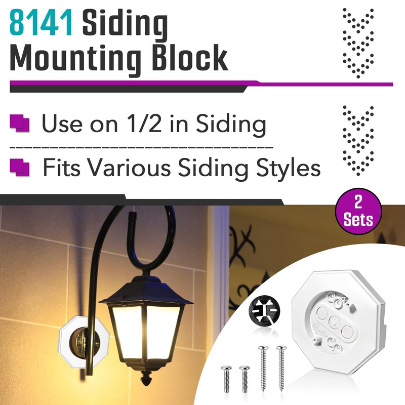 2 Sets 8141 Siding Mounting Blocks, Vinyl Outdoor Mounting Plate
