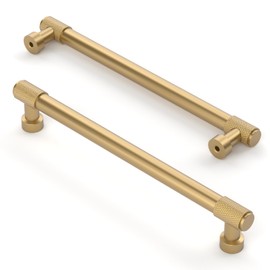 Asidrama 10 Pack 6.3 Inch(160mm) Champagne Bronze Cabinet Pulls Knurled Cabinet Handles Cupboard Handles Kitchen Cabinet Hardware for Cupboard Drawer Pulls 4518