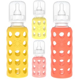 Lifefactory 4oz/9oz Glass Baby Bottle 4pk - (Banana/Cantaloupe/Mango/Papaya