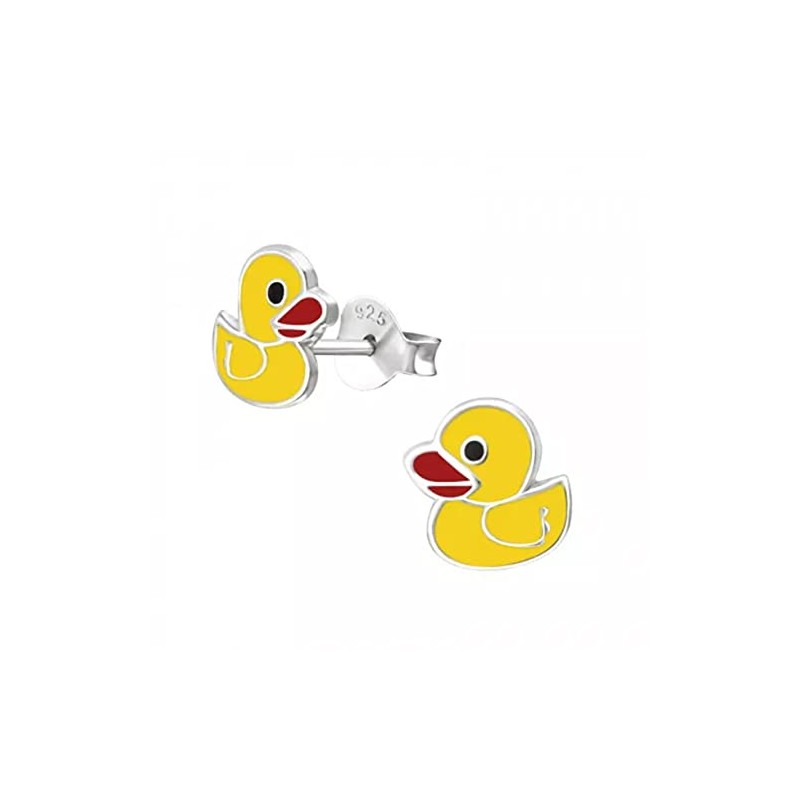 Yellow Duck Earrings - Sterling Silver