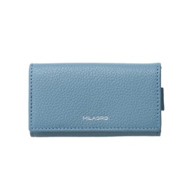 MILAGRO SL-SH-655 Shrink Leather, 4 Simple Key Case (Key Case, Men's, Women's, Simple, Slim, Leather, Present, Fashionable), sax blue