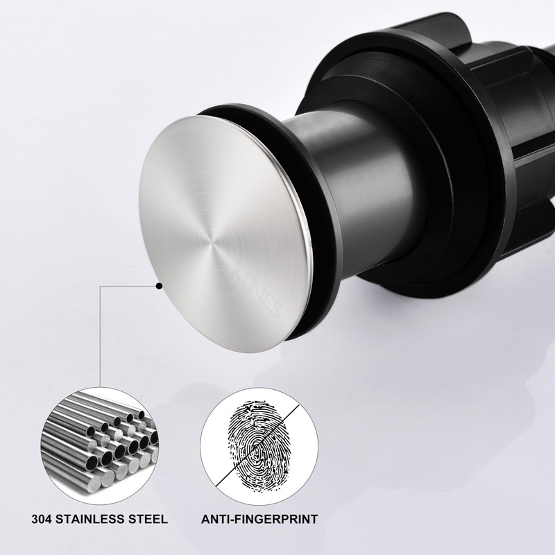 KENES Bathroom Vessel Sink Pop Up Drain Without Overflow Assembly,