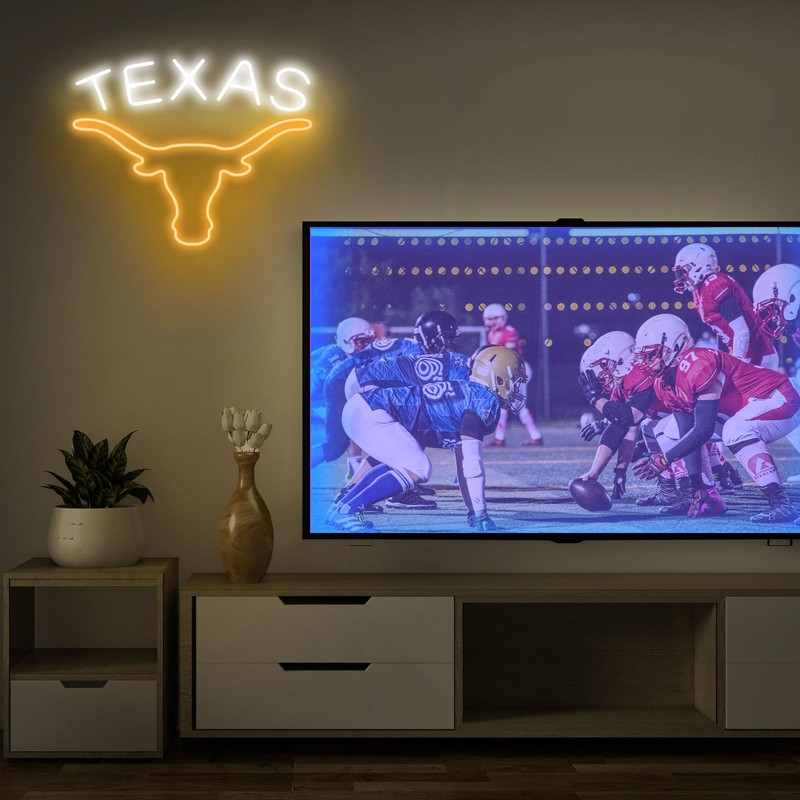 TEXAS Longhorn Neon Sign for Wall Decor -Adjustable Brightness LED