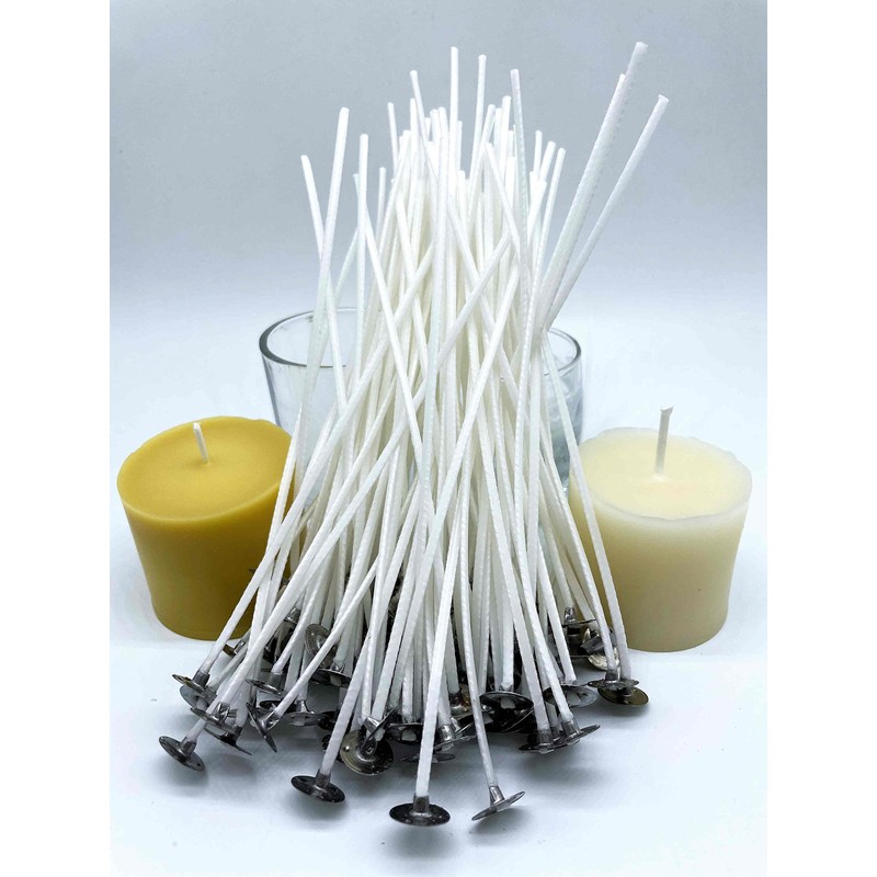 Beesworks 100 Piece Cotton Candle Wick 6" Pre-Waxed for Candle