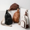 Vulkitty Sling Backpack Chest Bag for Women PU Leather Trendy