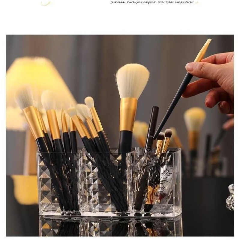 Acrylic Makeup Finger Nail Art Tool Organizer 3 Spaces For