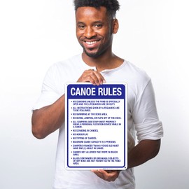 Canoe Rules Sign, (SI-63848) 10x14 Inches, Rust Free .040 Aluminum, Fade Resistant, Made in USA