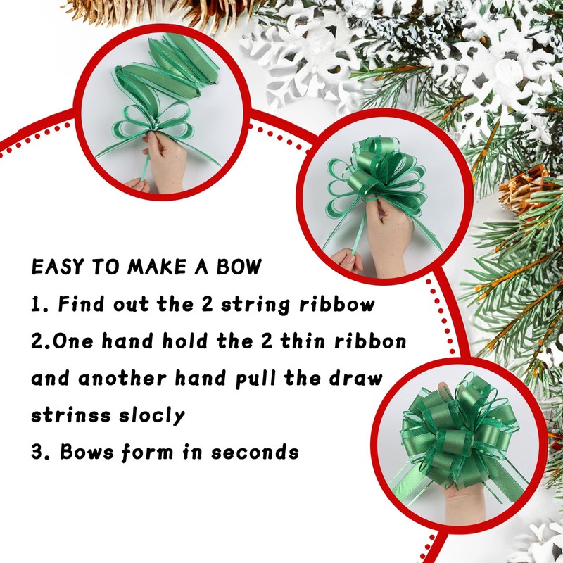 36 Pieces Black Pull Bow Wrapping Pull Bow Ribbon Pull