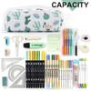 Pencil Case Large Capacity 3 Compartments Pen Holder Cosmetic Bag