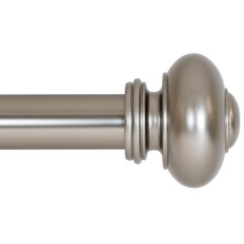 Ivilon Drapery Window Curtain Rod - Knob Design, 1 Inch Rod, 72 to 144 Inch. Satin Nickel
